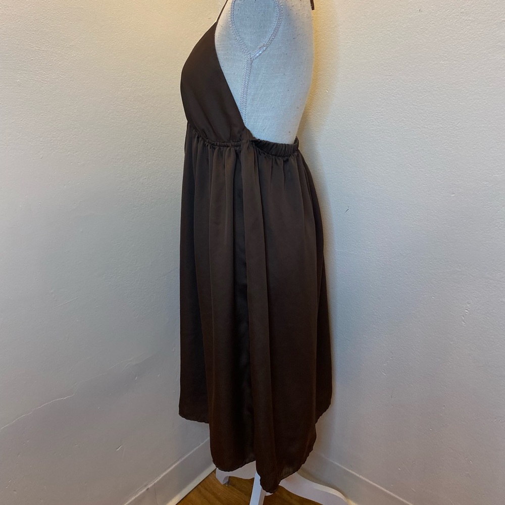 Old Navy Brown V Neck Backless Slip Dress - Picture 3 of 7